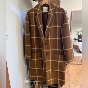 Madewell Windowpane Elmcourt Coat in Insuluxe Fabric, S